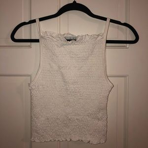 White Cropped Stretchy Tank